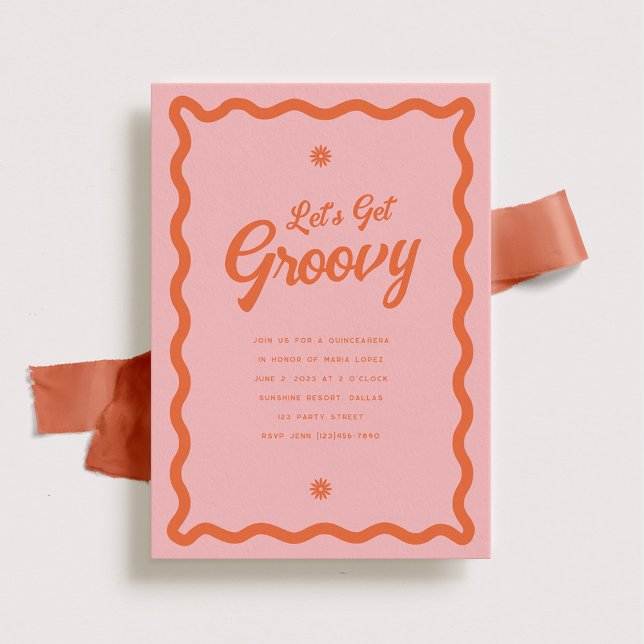 Groovy Daisy Quinceañera Invitation (Creator Uploaded)