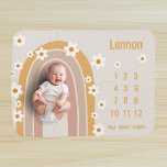 Groovy Daisy Rainbow Baby Milestone Blanket<br><div class="desc">Document your baby’s milestones with this groovy retro baby milestone blanket with an earthy toned 70s inspired illustration of a rainbow and daisies.</div>