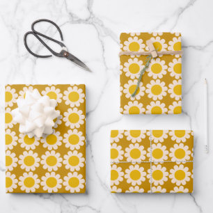 Groovy Daisy Summer Wrapping Paper Sheet