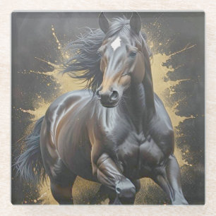groovy dark horse glass coaster