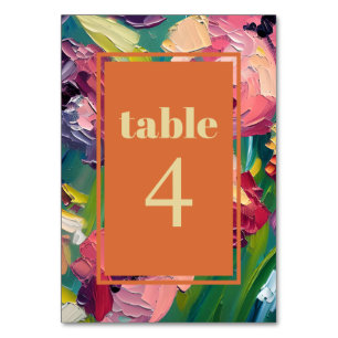Groovy Deco Painting Wedding Table Number
