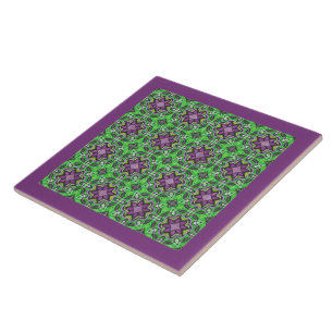 Groovy Decorative Geometric Abstract Pattern Art Ceramic Tile