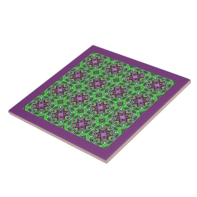 Groovy Decorative Geometric Abstract Pattern Art Ceramic Tile (Side)
