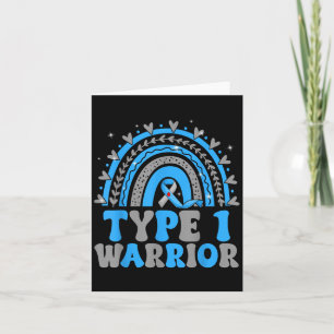 Groovy Diabetes Awareness Type 1 Warrior Blue Grey Card