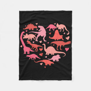 Groovy Dinosaur Love Heart T Rex Valentine Day Boy Fleece Blanket