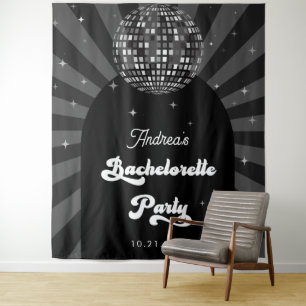 Groovy Disco Ball Bachelorette Party Backdrop Tapestry