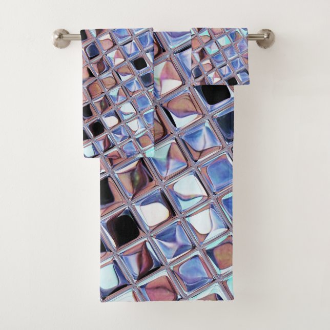 Groovy Disco Ball Mirror Ball Disco Globe Bath Towel Set (Insitu)