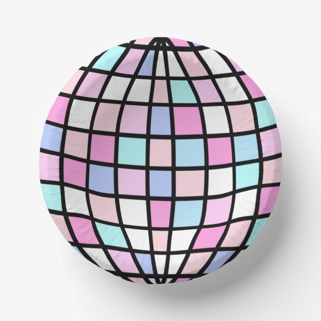 Groovy Disco Ball Paper Plate (Front)