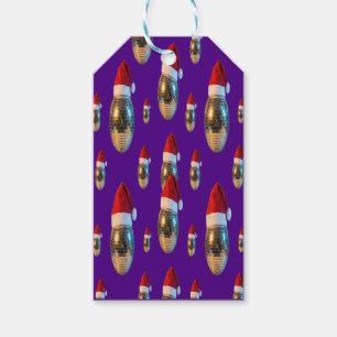 Groovy Disco Ball with Santa Hat Retro Party Gift Tags