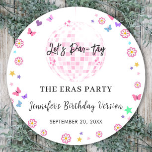Groovy Disco Eras Birthday Party Swift Classic Round Sticker