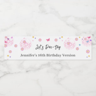 Groovy Disco Eras Birthday Party Water Bottle Label