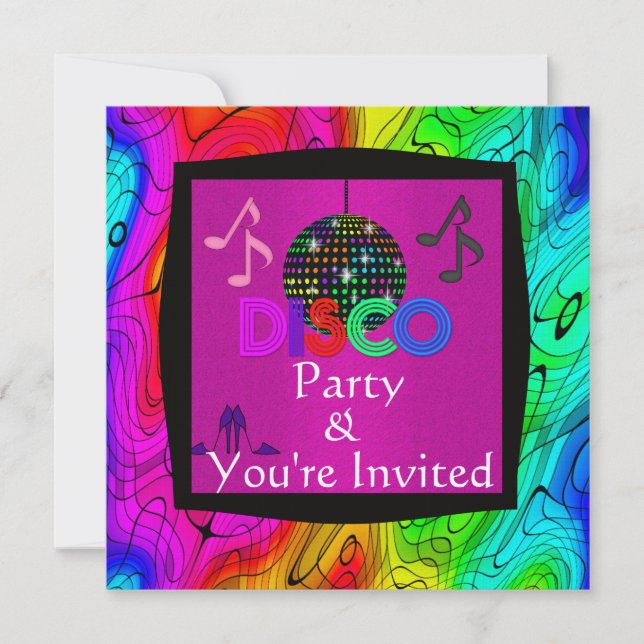 Groovy Disco Party Invitation (Front)