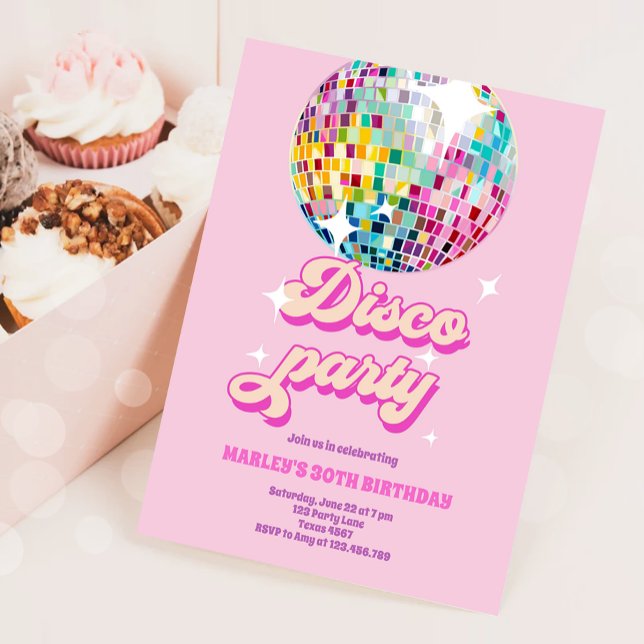 Groovy Disco Party Retro 70s Let's Disco Birthday  Invitation (Creator Uploaded)