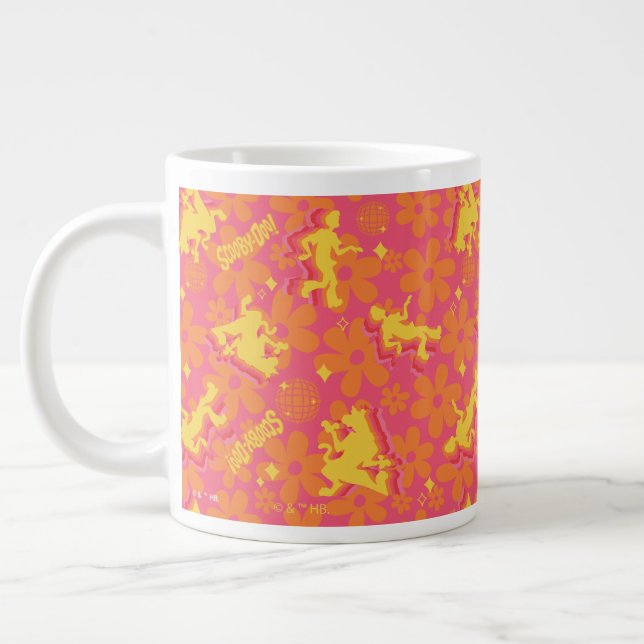 Groovy Disco Scooby-Doo Pattern Large Coffee Mug (Left)