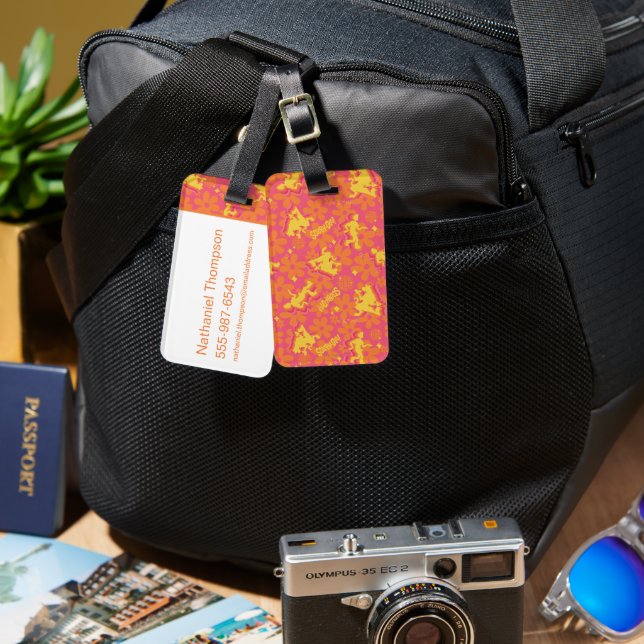 Groovy Disco Scooby-Doo Pattern Luggage Tag (Front & Back)