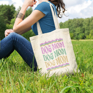 Groovy Dog Mom Dog Mama Canvas Tote Bag