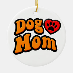 Groovy Dog Mum Drawing Ceramic Ornament