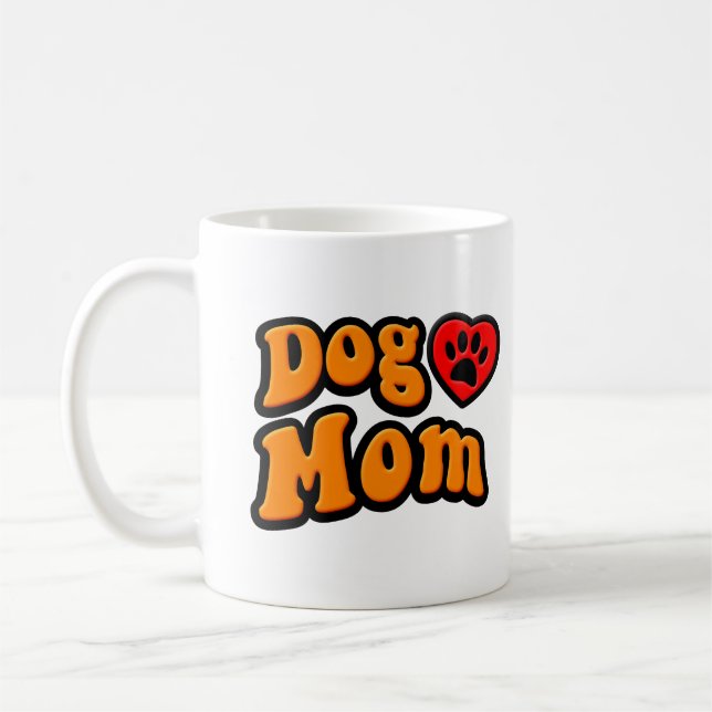 Groovy Dog Mum Drawing Coffee Mug (Left)