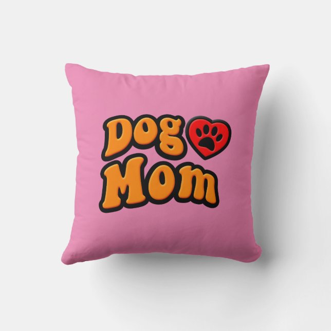 Groovy Dog Mum Drawing Cushion (Back)