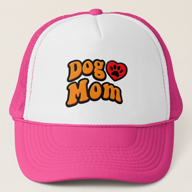 Groovy Dog Mum Drawing Trucker Hat (Front)