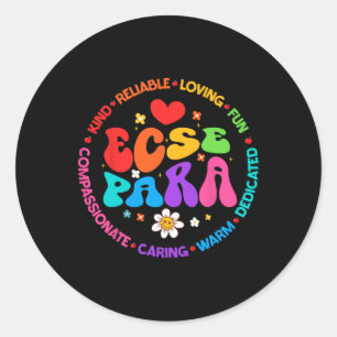 Groovy Early Childhood Special Education Sped Ecse Classic Round Sticker