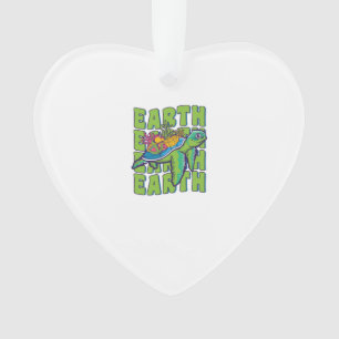 Groovy Earth Day Sea Turtle Lover Wildlife Ornament