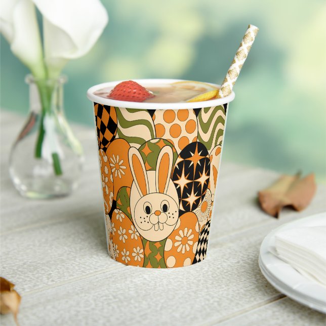Groovy Easter Bunny Party Paper Cups (Insitu)