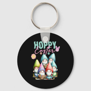 Groovy Easter Bunny Spring Gnomes Easter Egg Hunti Key Ring