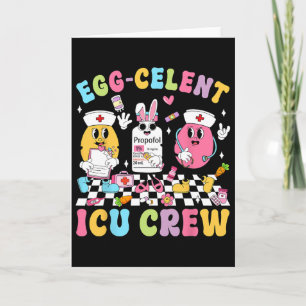 Groovy Easter Day Egg-celent Icu Crew Bunny Nurse Card