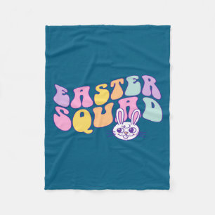 Groovy Easter Squad Family Matching Easter Day Bun Fleece Blanket