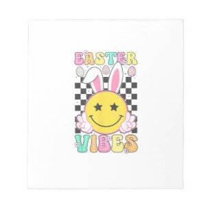 Groovy Easter Vibes Bunny Easter Day Smile Face Gi Notepad