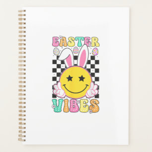 Groovy Easter Vibes Bunny Easter Day Smile Face Gi Planner
