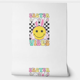 Groovy Easter Vibes Bunny Easter Day Smile Face Gi Wallpaper