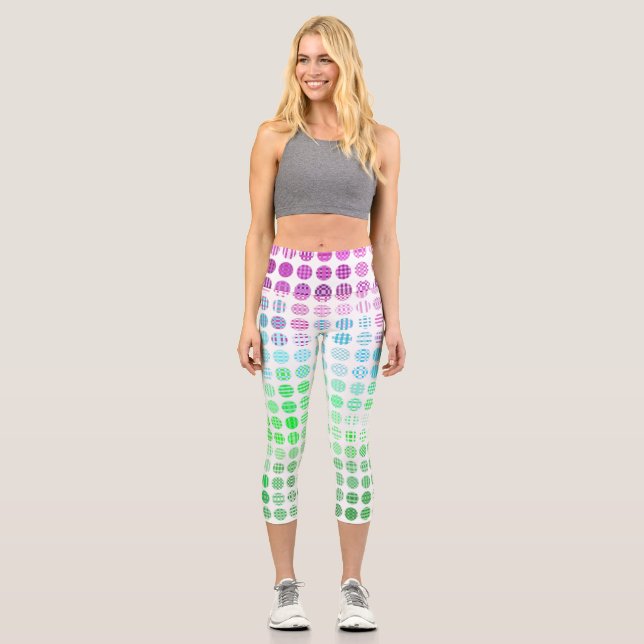Groovy Eclectic Boho Abstract Toric Pride Flag Capri Leggings (Front)