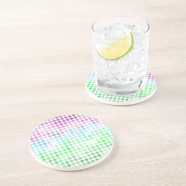 Groovy Eclectic Boho Abstract Toric Pride Flag Coaster (Side)