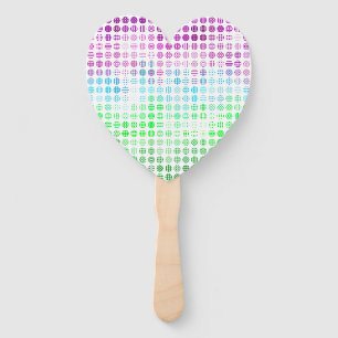 Groovy Eclectic Boho Abstract Toric Pride Flag Hand Fan