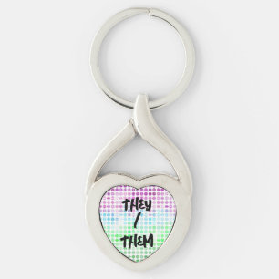 Groovy Eclectic Boho Abstract Toric Pride Flag Key Ring
