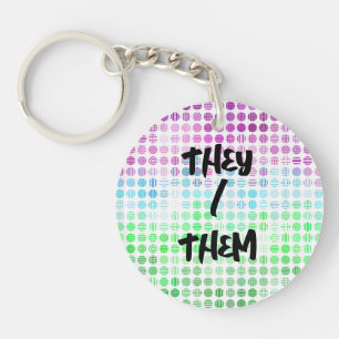Groovy Eclectic Boho Abstract Toric Pride Flag Key Ring