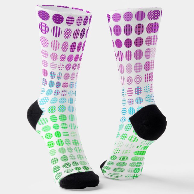 Groovy Eclectic Boho Abstract Toric Pride Flag Socks (Angled)