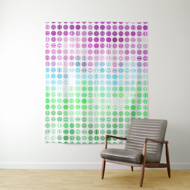 Groovy Eclectic Boho Abstract Toric Pride Flag Tapestry (In Situ)