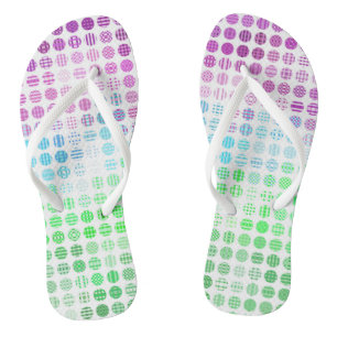 Groovy Eclectic Boho Abstract Toric Pride Flag Thongs