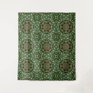 Groovy Eclectic Ornate Christmas Mandala Pattern Tapestry