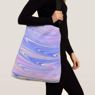 Groovy Eclectic Quirky Wavy Pastel Abstract Crossbody Bag