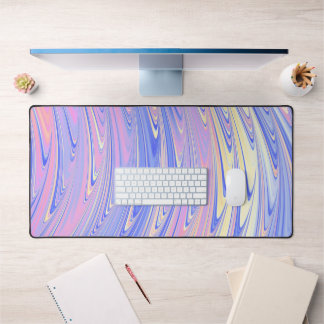 Groovy Eclectic Quirky Wavy Pastel Abstract Desk Mat