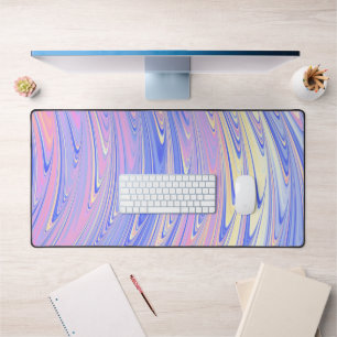 Groovy Eclectic Quirky Wavy Pastel Abstract Desk Mat