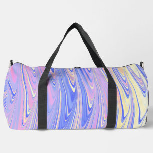 Groovy Eclectic Quirky Wavy Pastel Abstract Duffle Bag