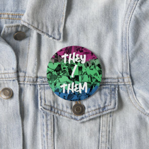 Groovy Eclectic Retro Trippy Polysexual Pride Flag 7.5 Cm Round Badge