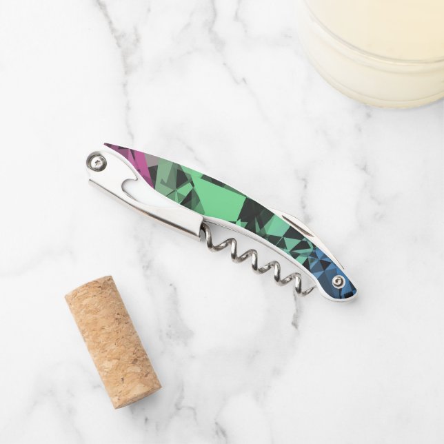 Groovy Eclectic Retro Trippy Polysexual Pride Flag Corkscrew (Front)