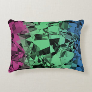 Groovy Eclectic Retro Trippy Polysexual Pride Flag Decorative Cushion