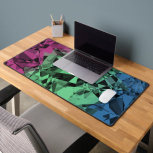 Groovy Eclectic Retro Trippy Polysexual Pride Flag Desk Mat